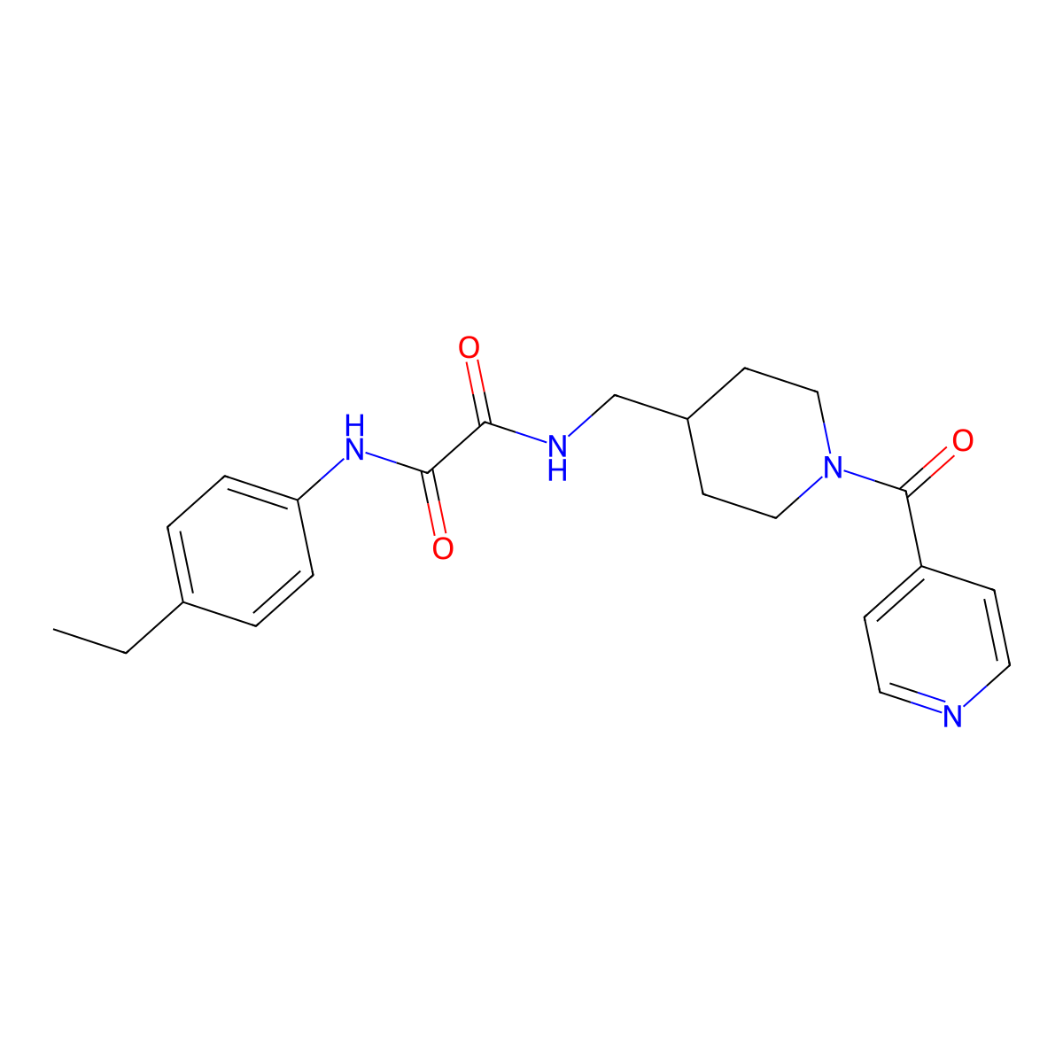 N1-(4-ethylphenyl)-N2-((1-isonicotinoylpiperidin-4-yl)methyl)oxalamide molecular structure, CAS 1396711-23-1