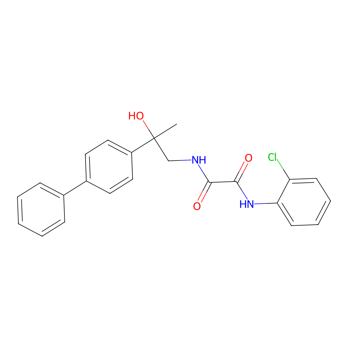 N'-(2-{[1,1'-biphenyl]-4-yl}-2-hydroxypropyl)-N-(2-chlorophenyl)ethanediamide molecular structure, CAS 1396711-33-3