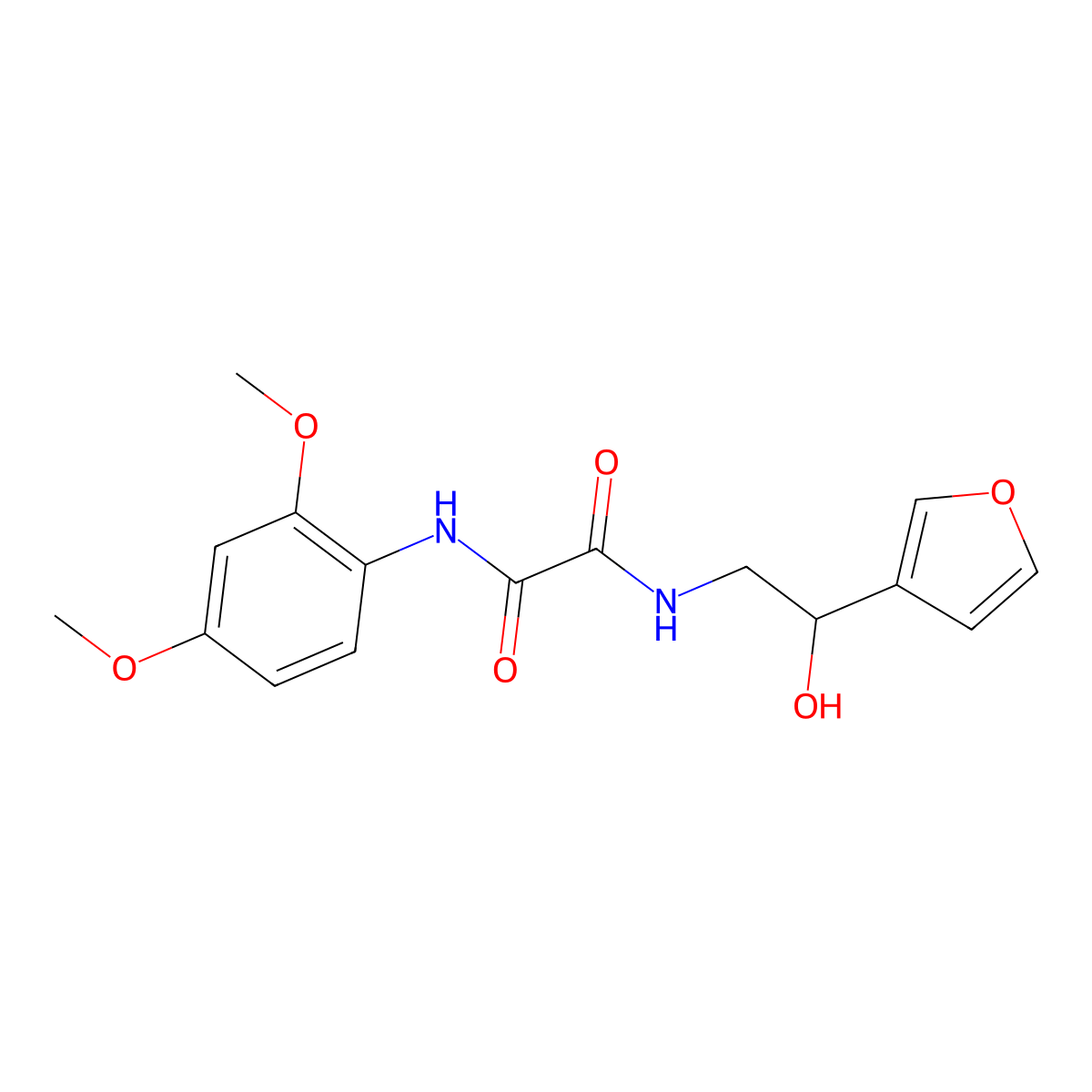 N'-(2,4-dimethoxyphenyl)-N-[2-(furan-3-yl)-2-hydroxyethyl]ethanediamide molecular structure, CAS 1396711-37-7