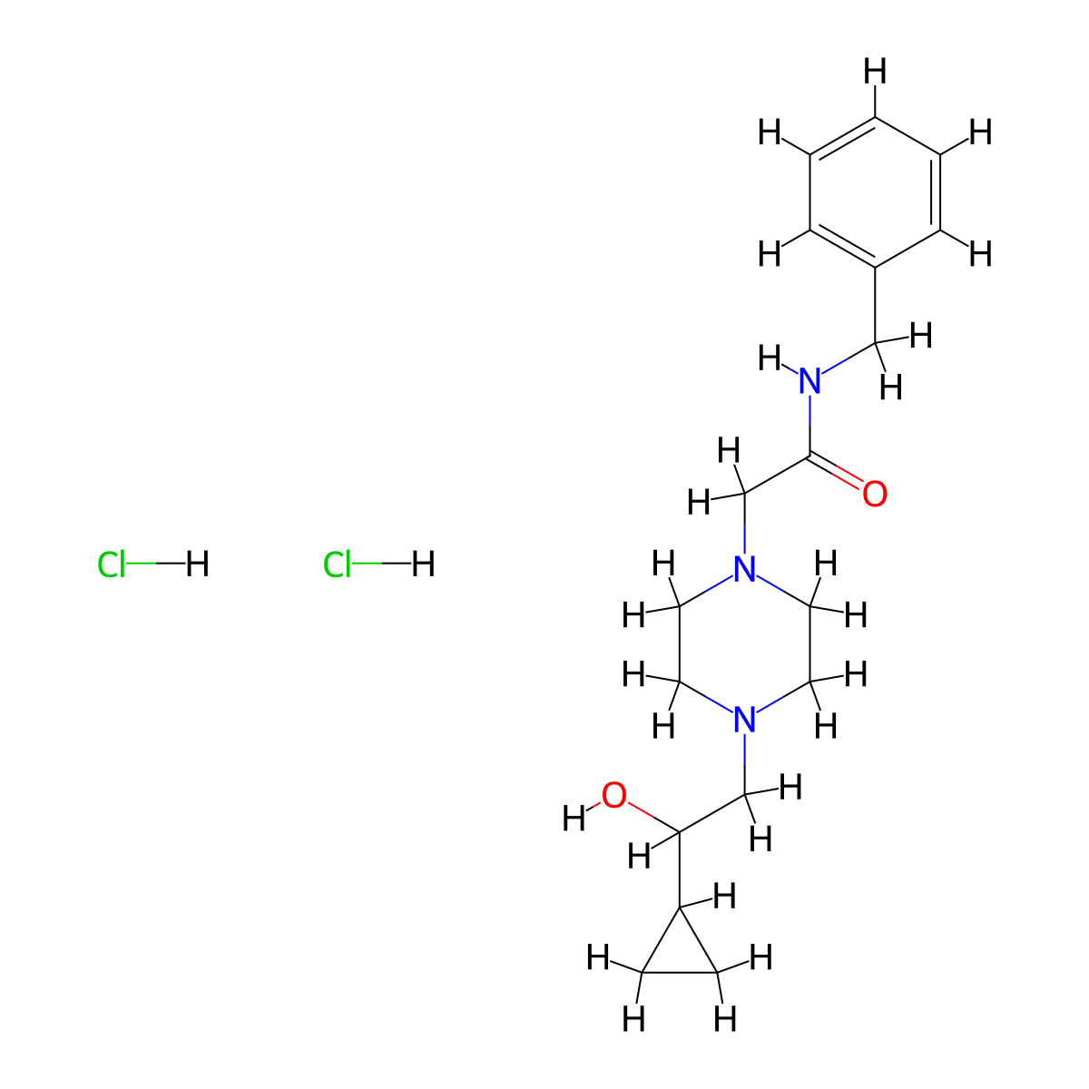 N-Benzyl-2-[4-(2-cyclopropyl-2-hydroxyethyl)piperazin-1-YL]acetamide dihydrochloride molecular structure, CAS 1396712-19-8