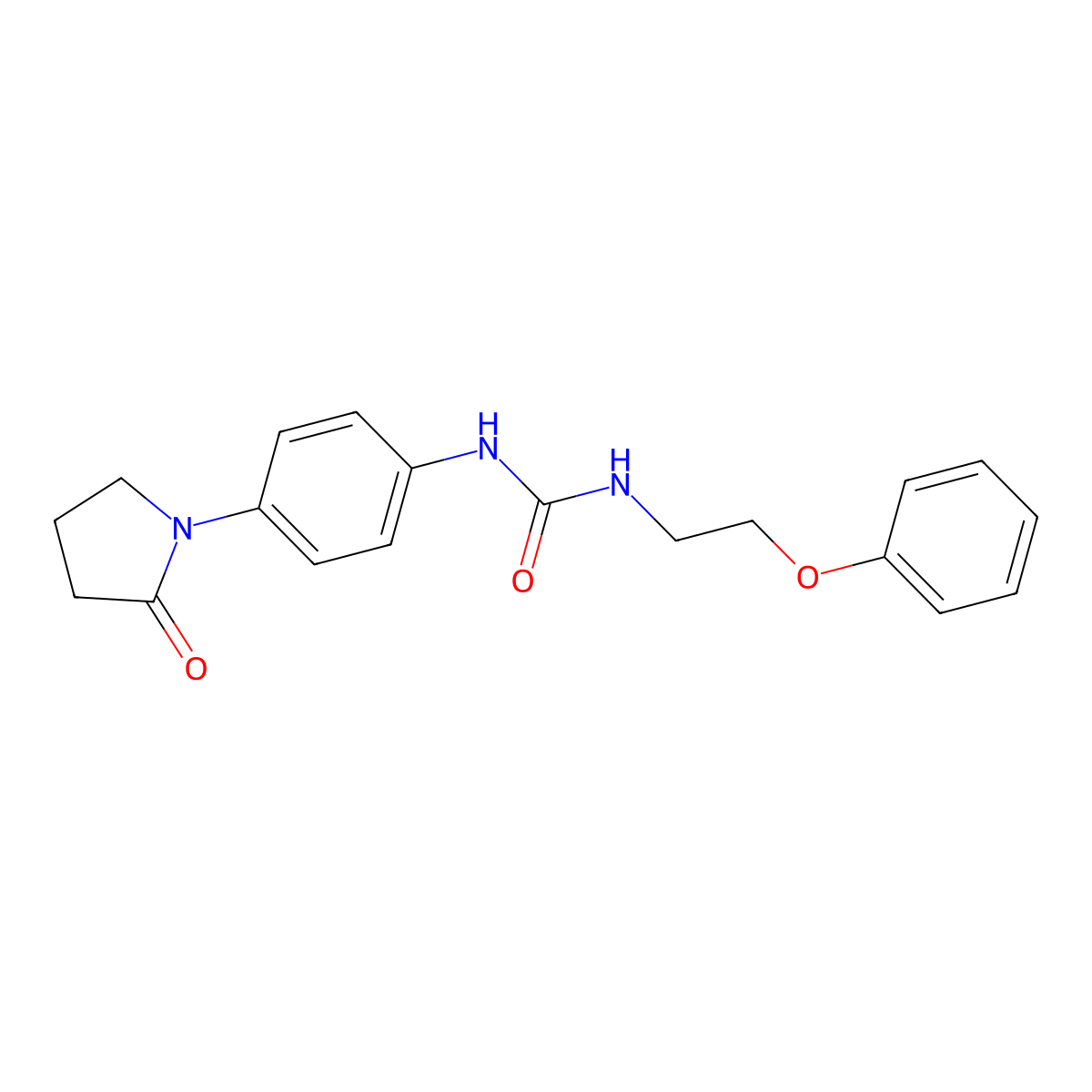 1-(4-(2-Oxopyrrolidin-1-yl)phenyl)-3-(2-phenoxyethyl)urea molecular structure, CAS 1396712-28-9