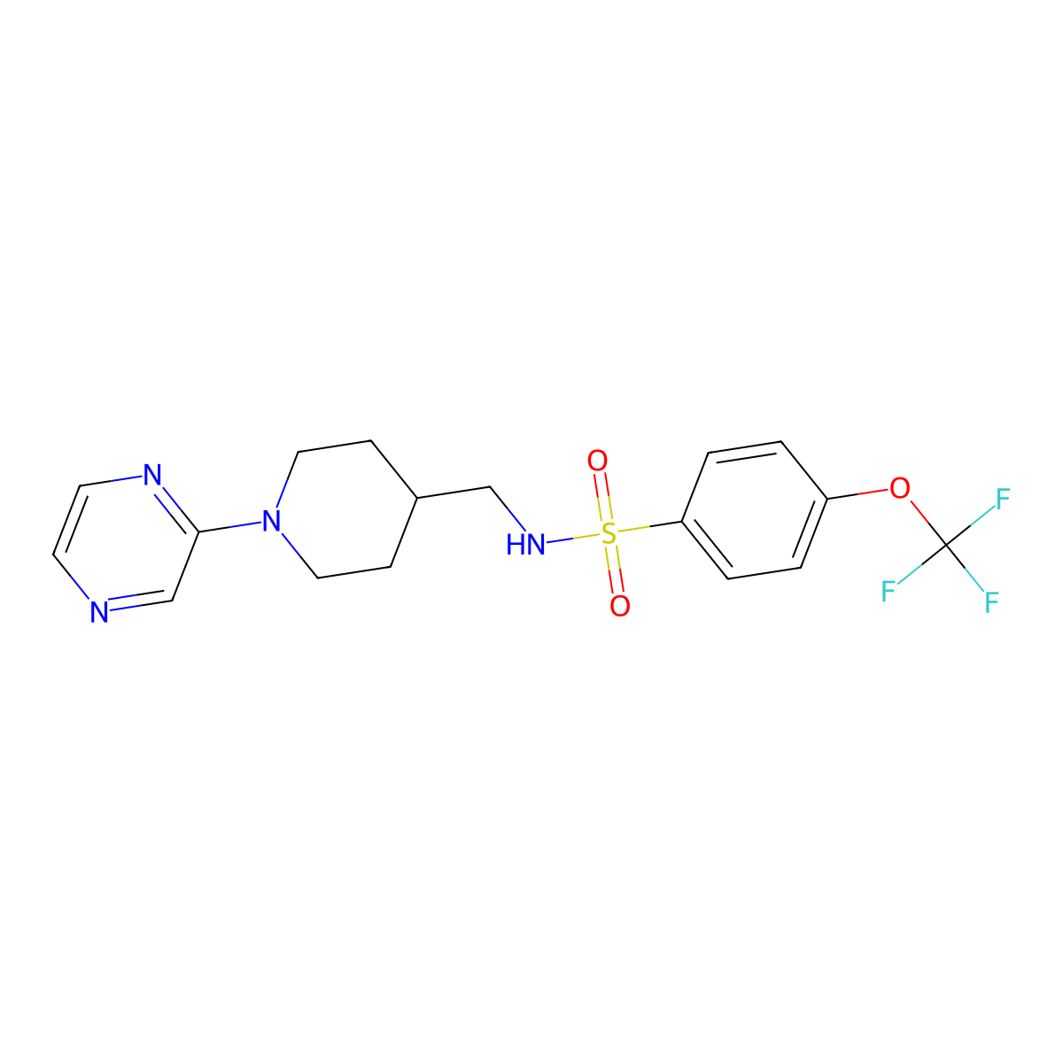N-((1-(pyrazin-2-yl)piperidin-4-yl)methyl)-4-(trifluoromethoxy)benzenesulfonamide molecular structure, CAS 1396712-52-9