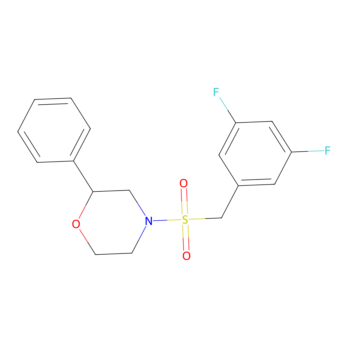 4-((3,5-Difluorobenzyl)sulfonyl)-2-phenylmorpholine molecular structure, CAS 1396712-59-6