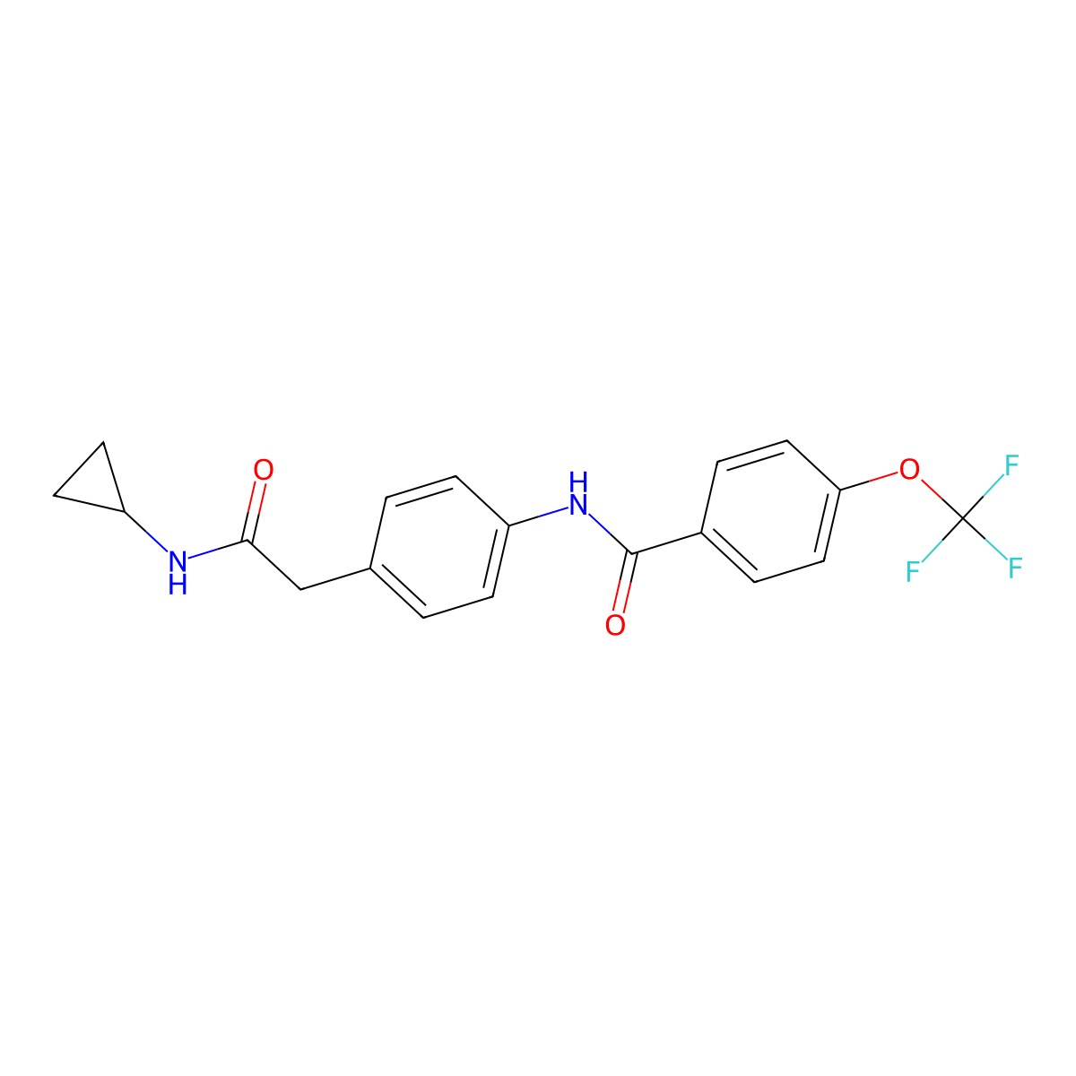 N-{4-[(cyclopropylcarbamoyl)methyl]phenyl}-4-(trifluoromethoxy)benzamide molecular structure, CAS 1396712-80-3