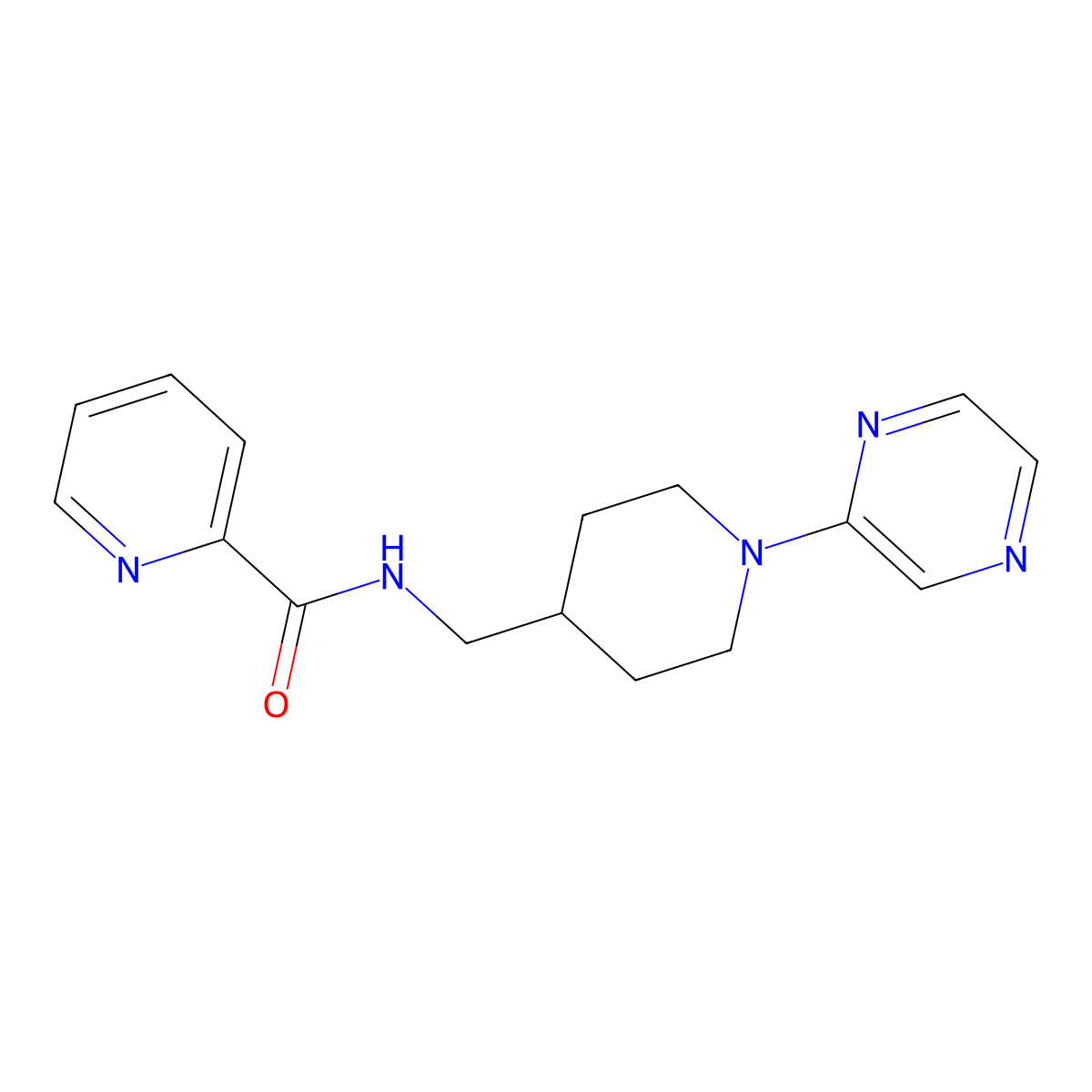 N-((1-(pyrazin-2-yl)piperidin-4-yl)methyl)picolinamide molecular structure, CAS 1396713-00-0