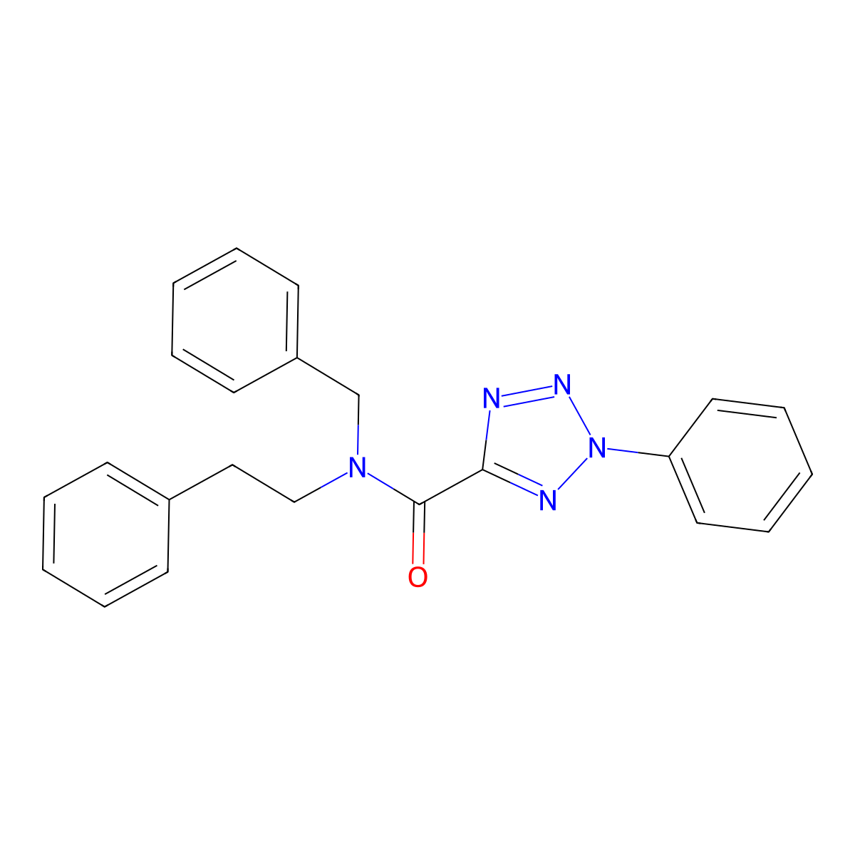N-benzyl-N-phenethyl-2-phenyl-2H-tetrazole-5-carboxamide molecular structure, CAS 1396713-01-1