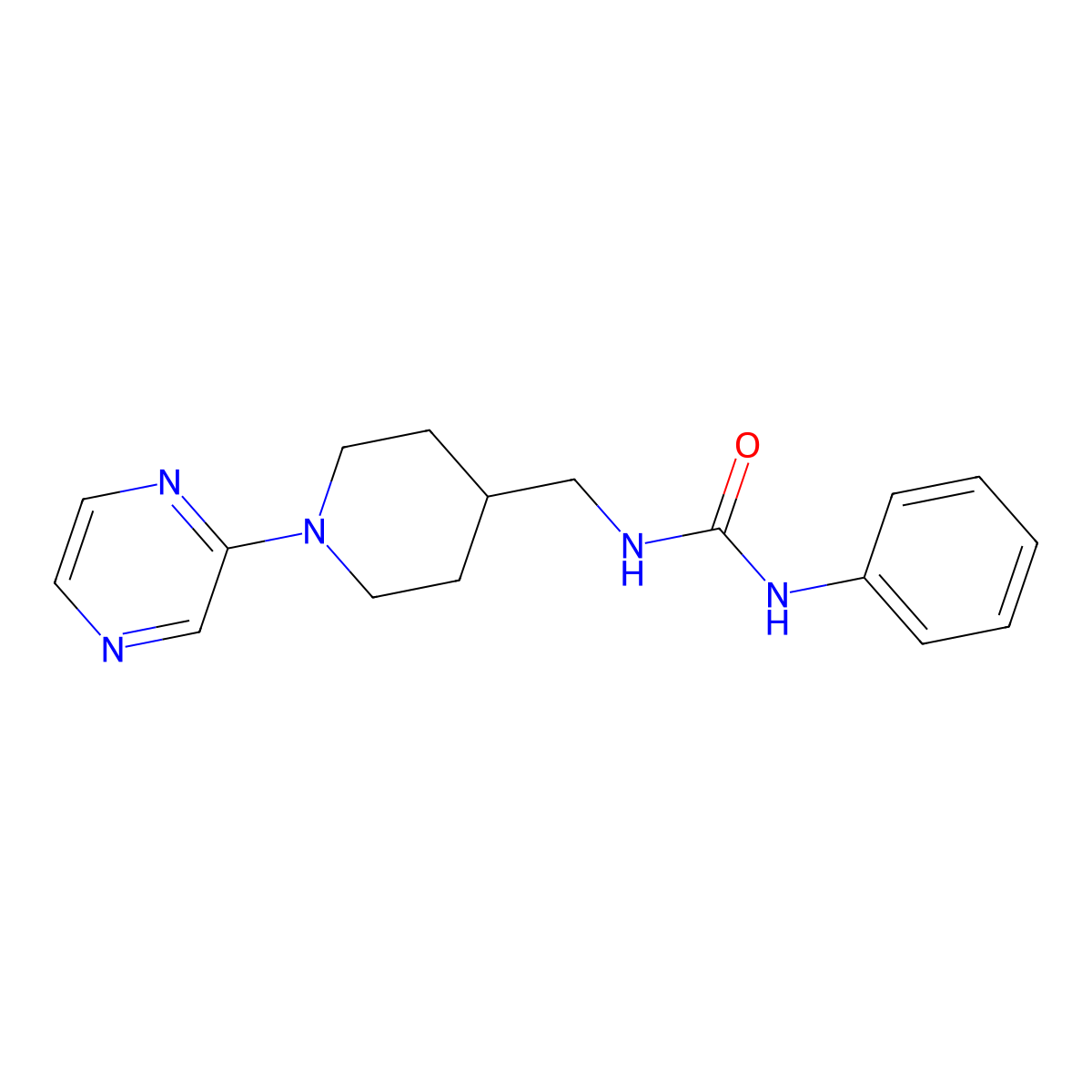 1-Phenyl-3-{[1-(pyrazin-2-yl)piperidin-4-yl]methyl}urea molecular structure, CAS 1396713-21-5
