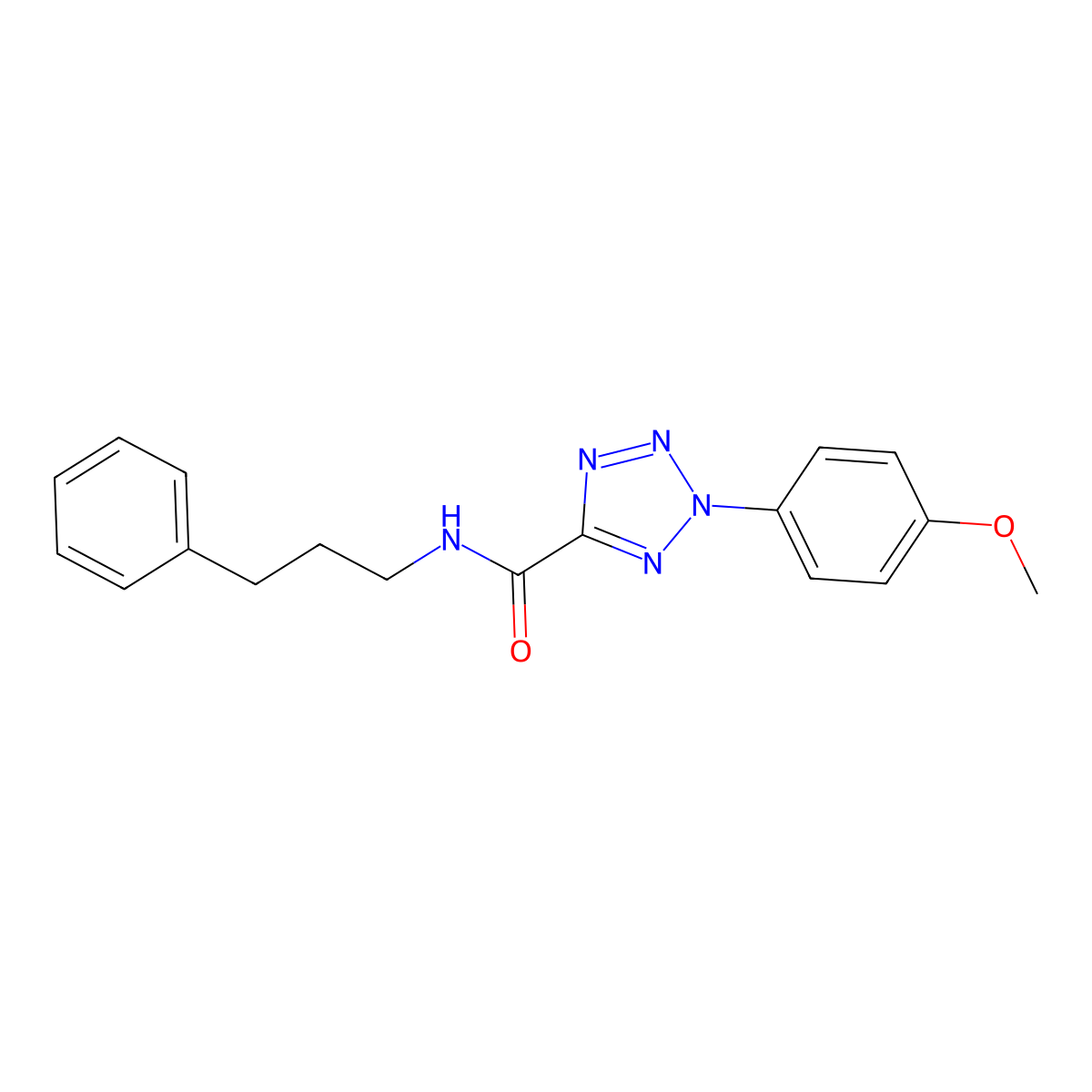 2-(4-methoxyphenyl)-N-(3-phenylpropyl)-2H-tetrazole-5-carboxamide molecular structure, CAS 1396713-36-2