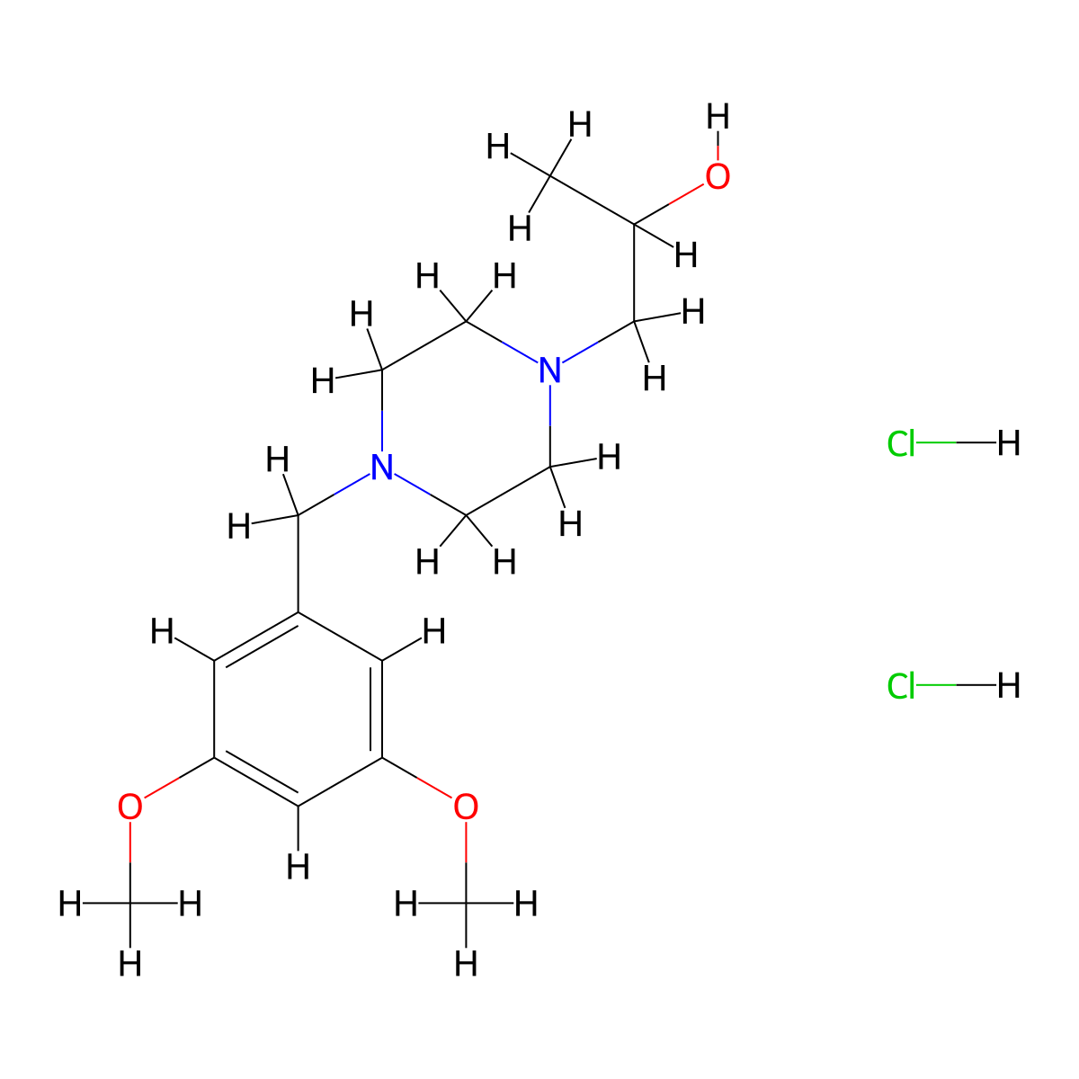 1-(4-(3,5-Dimethoxybenzyl)piperazin-1-yl)propan-2-ol dihydrochloride molecular structure, CAS 1396713-46-4