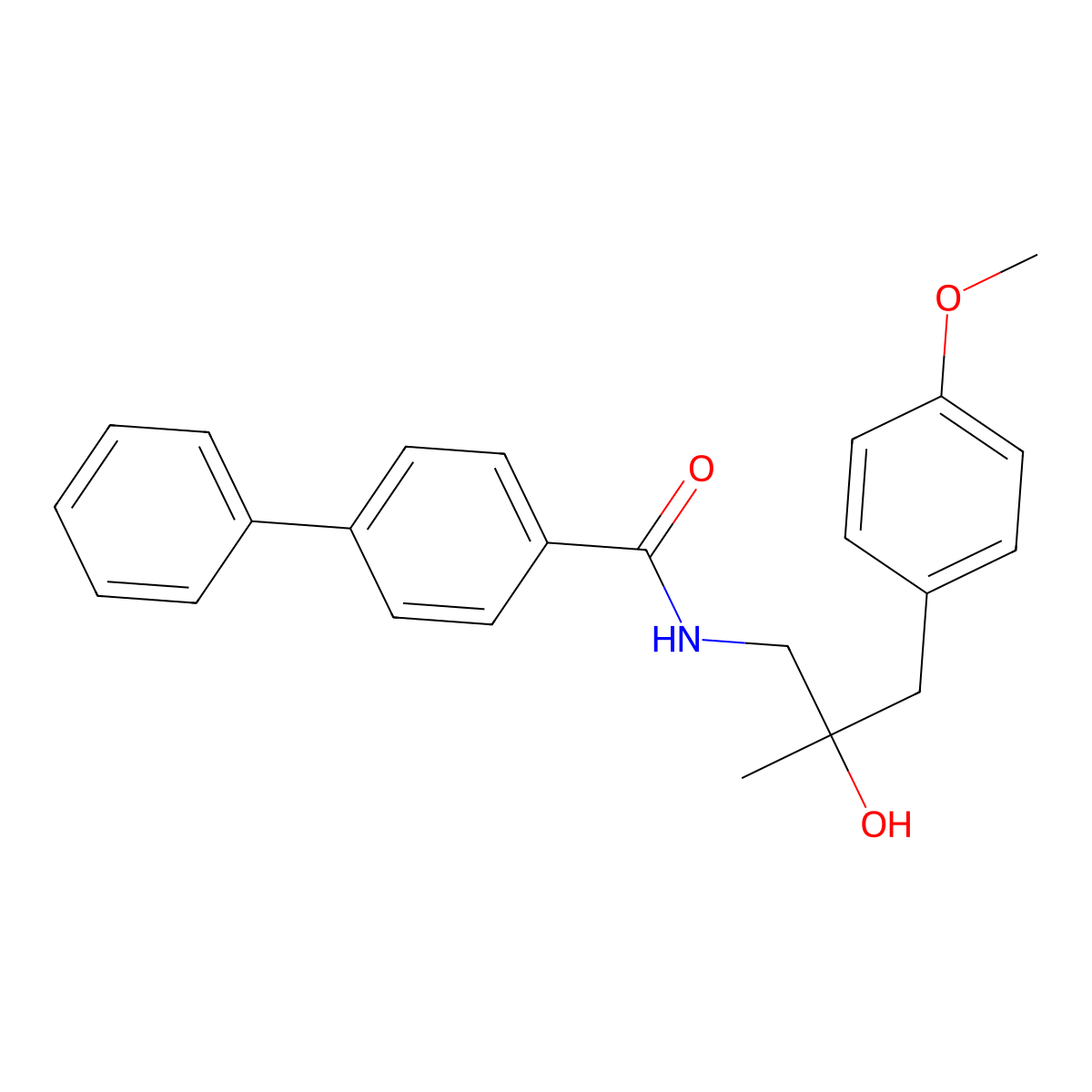 N-[2-hydroxy-3-(4-methoxyphenyl)-2-methylpropyl]-[1,1'-biphenyl]-4-carboxamide molecular structure, CAS 1396713-81-7