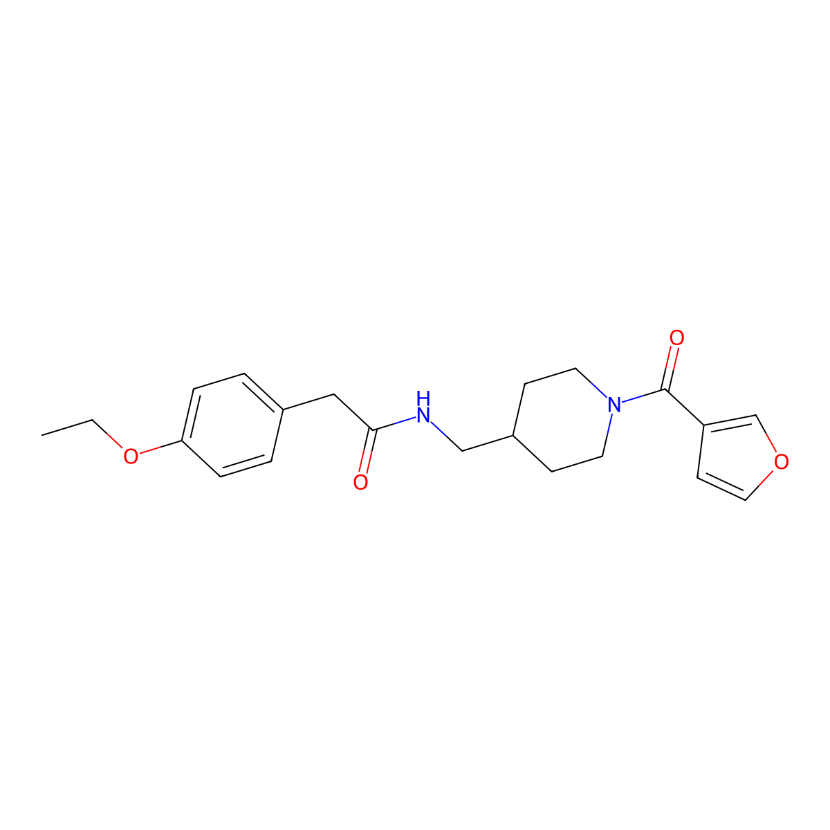 2-(4-ethoxyphenyl)-N-{[1-(furan-3-carbonyl)piperidin-4-yl]methyl}acetamide molecular structure, CAS 1396713-88-4
