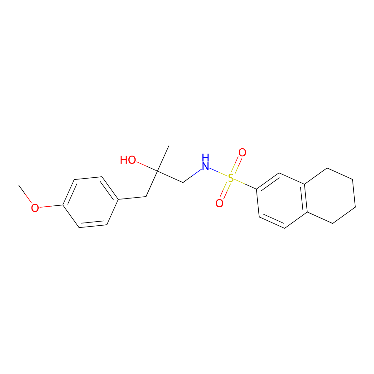 N-[2-hydroxy-3-(4-methoxyphenyl)-2-methylpropyl]-5,6,7,8-tetrahydronaphthalene-2-sulfonamide molecular structure, CAS 1396714-07-0