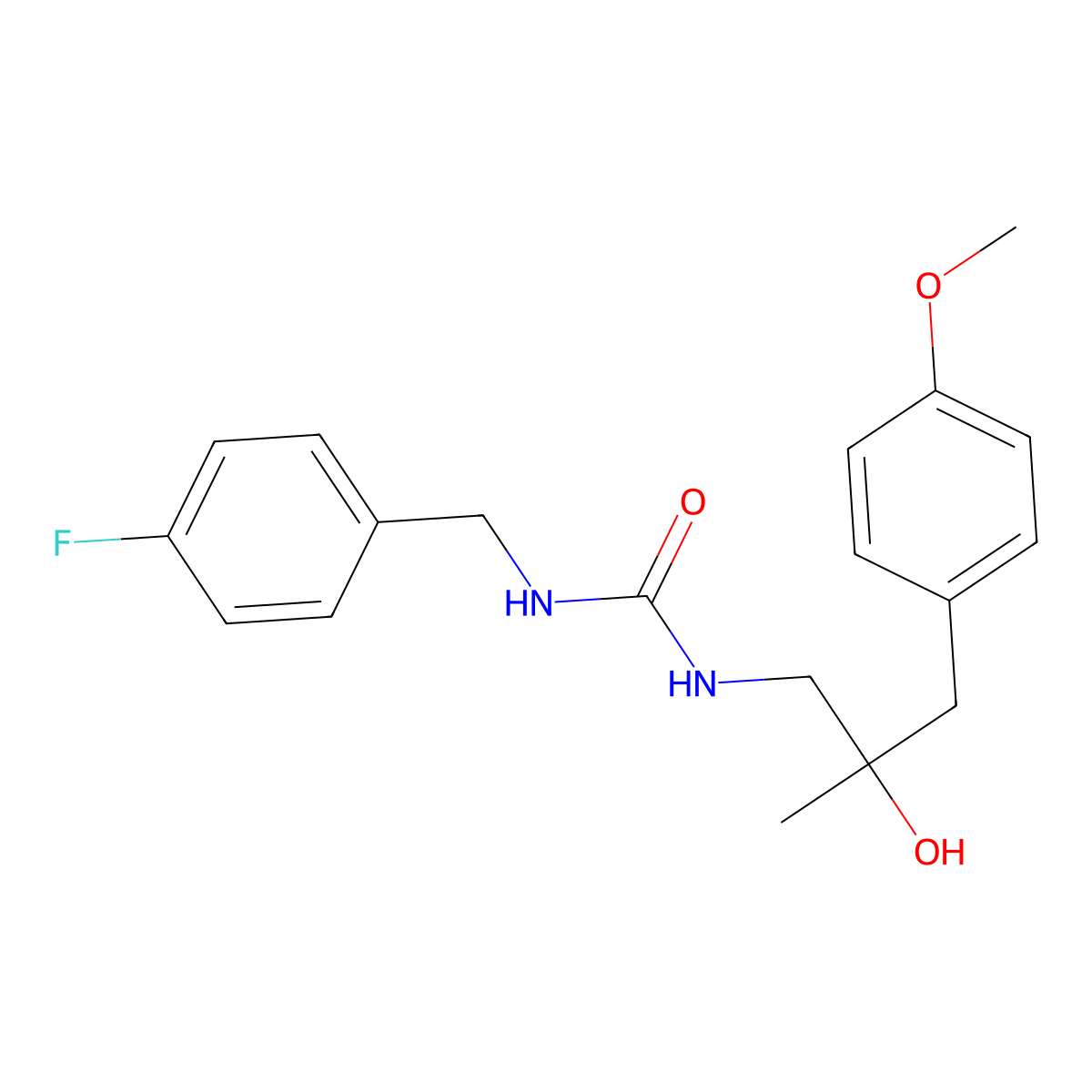 1-(4-Fluorobenzyl)-3-(2-hydroxy-3-(4-methoxyphenyl)-2-methylpropyl)urea molecular structure, CAS 1396714-28-5