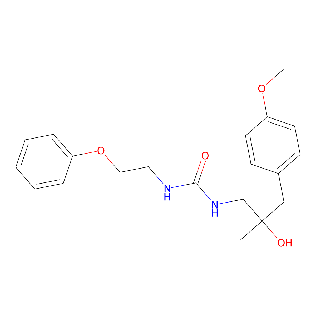 1-(2-Hydroxy-3-(4-methoxyphenyl)-2-methylpropyl)-3-(2-phenoxyethyl)urea molecular structure, CAS 1396714-42-3