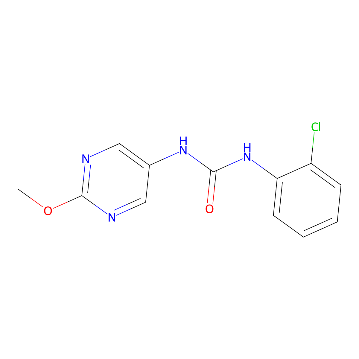 1-(2-Chlorophenyl)-3-(2-methoxypyrimidin-5-yl)urea molecular structure, CAS 1396714-64-9