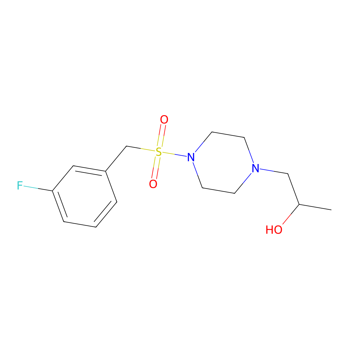 1-(4-((3-Fluorobenzyl)sulfonyl)piperazin-1-yl)propan-2-ol molecular structure, CAS 1396714-69-4