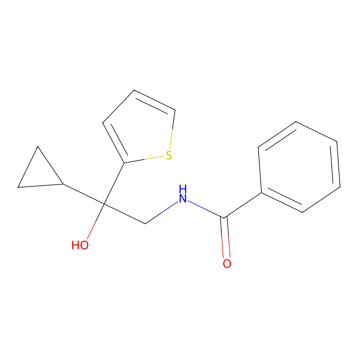 N-[2-cyclopropyl-2-hydroxy-2-(thiophen-2-yl)ethyl]benzamide molecular structure, CAS 1396715-02-8