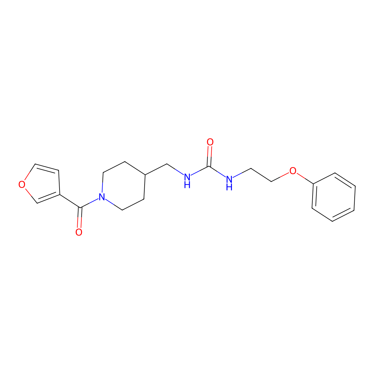 1-((1-(Furan-3-carbonyl)piperidin-4-yl)methyl)-3-(2-phenoxyethyl)urea molecular structure, CAS 1396715-20-0