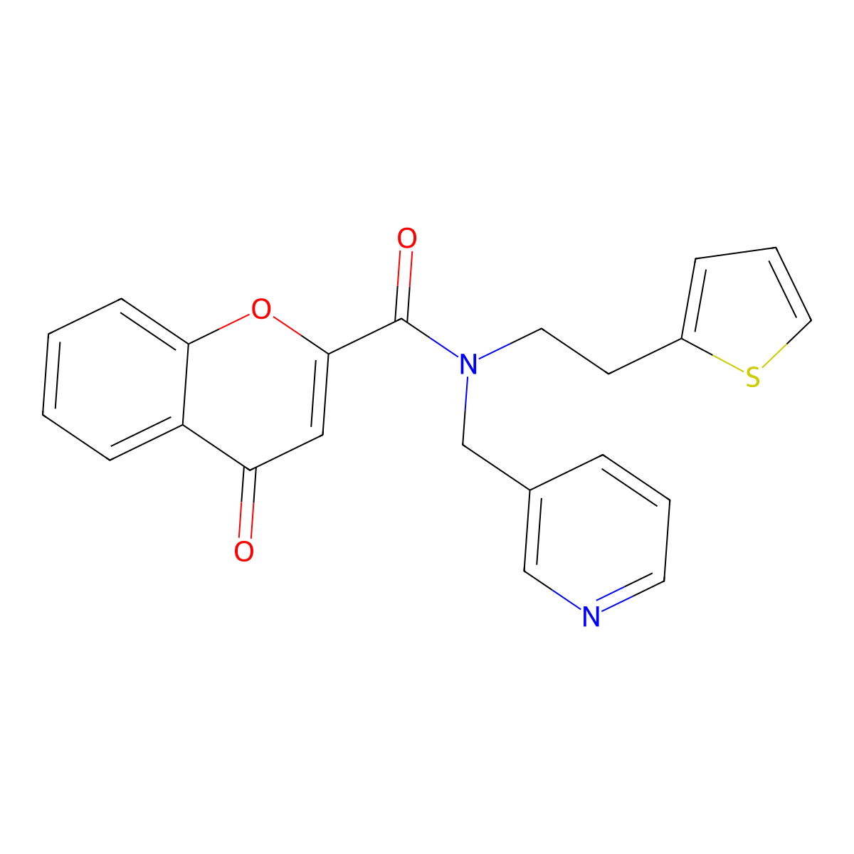 4-oxo-N-(pyridin-3-ylmethyl)-N-(2-(thiophen-2-yl)ethyl)-4H-chromene-2-carboxamide molecular structure, CAS 1396715-25-5