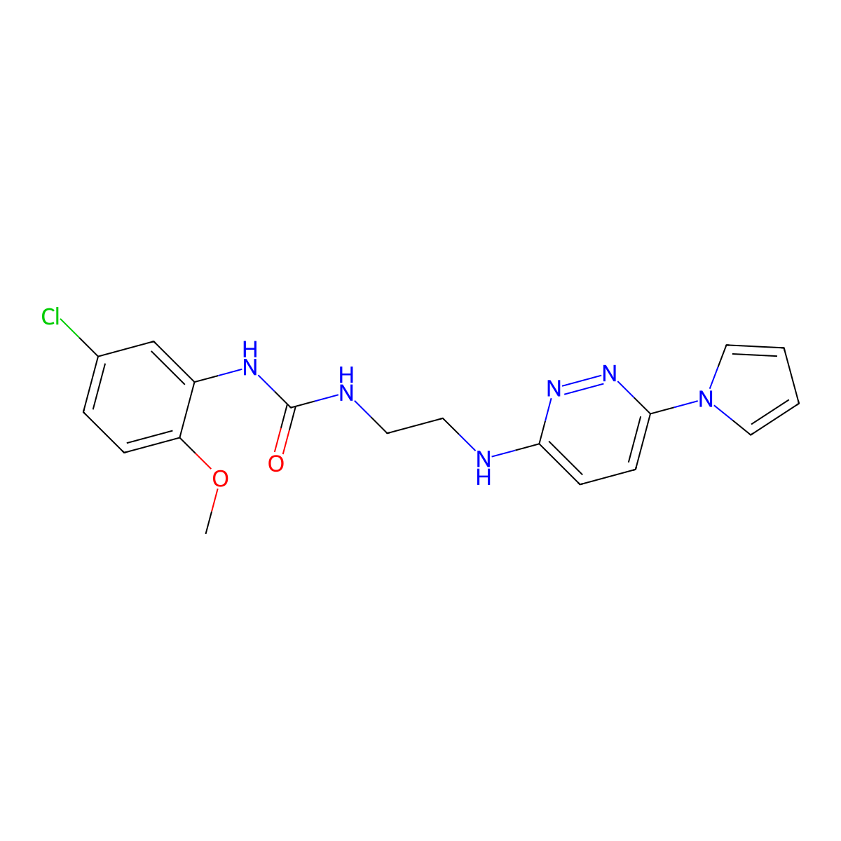 1-(2-((6-(1H-pyrrol-1-yl)pyridazin-3-yl)amino)ethyl)-3-(5-chloro-2-methoxyphenyl)urea molecular structure, CAS 1396715-32-4
