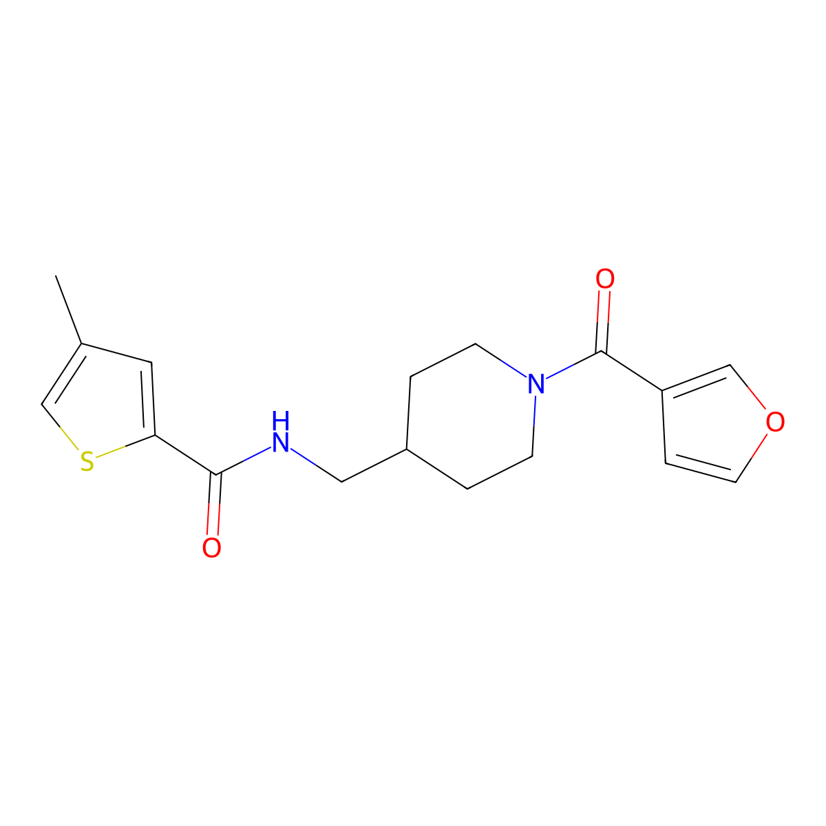 N-{[1-(furan-3-carbonyl)piperidin-4-yl]methyl}-4-methylthiophene-2-carboxamide molecular structure, CAS 1396716-12-3