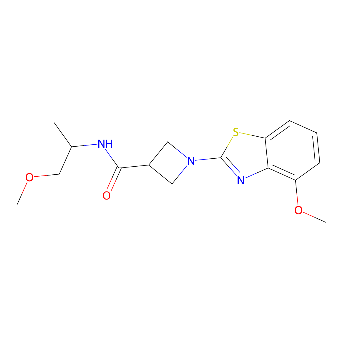 1-(4-methoxybenzo[d]thiazol-2-yl)-N-(1-methoxypropan-2-yl)azetidine-3-carboxamide molecular structure, CAS 1396716-68-9