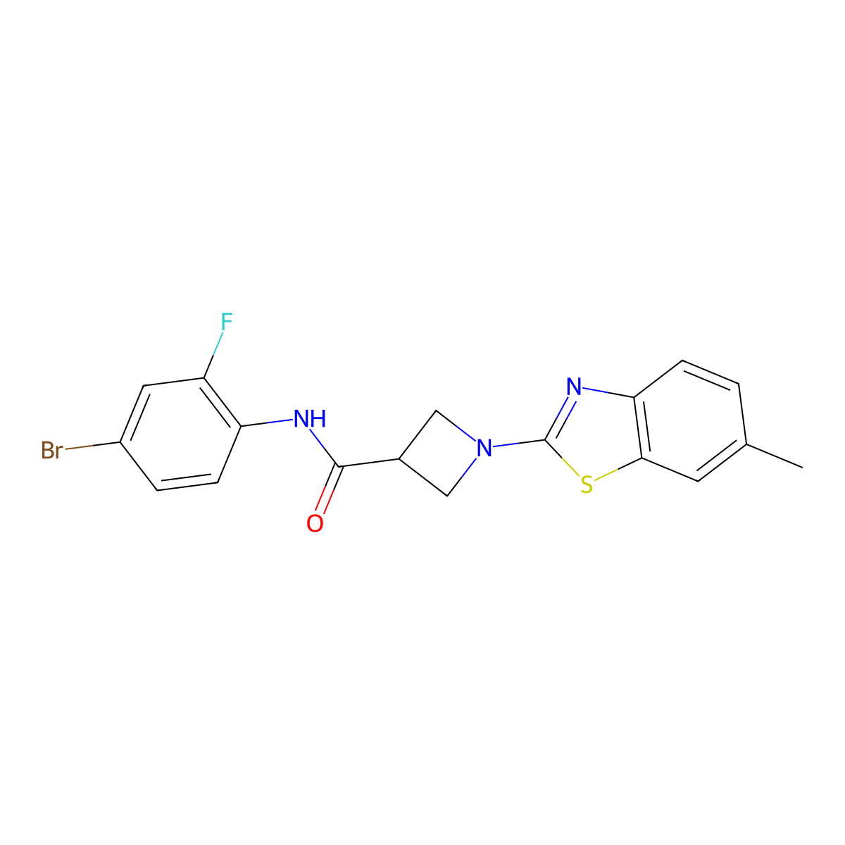 N-(4-bromo-2-fluorophenyl)-1-(6-methylbenzo[d]thiazol-2-yl)azetidine-3-carboxamide molecular structure, CAS 1396716-87-2
