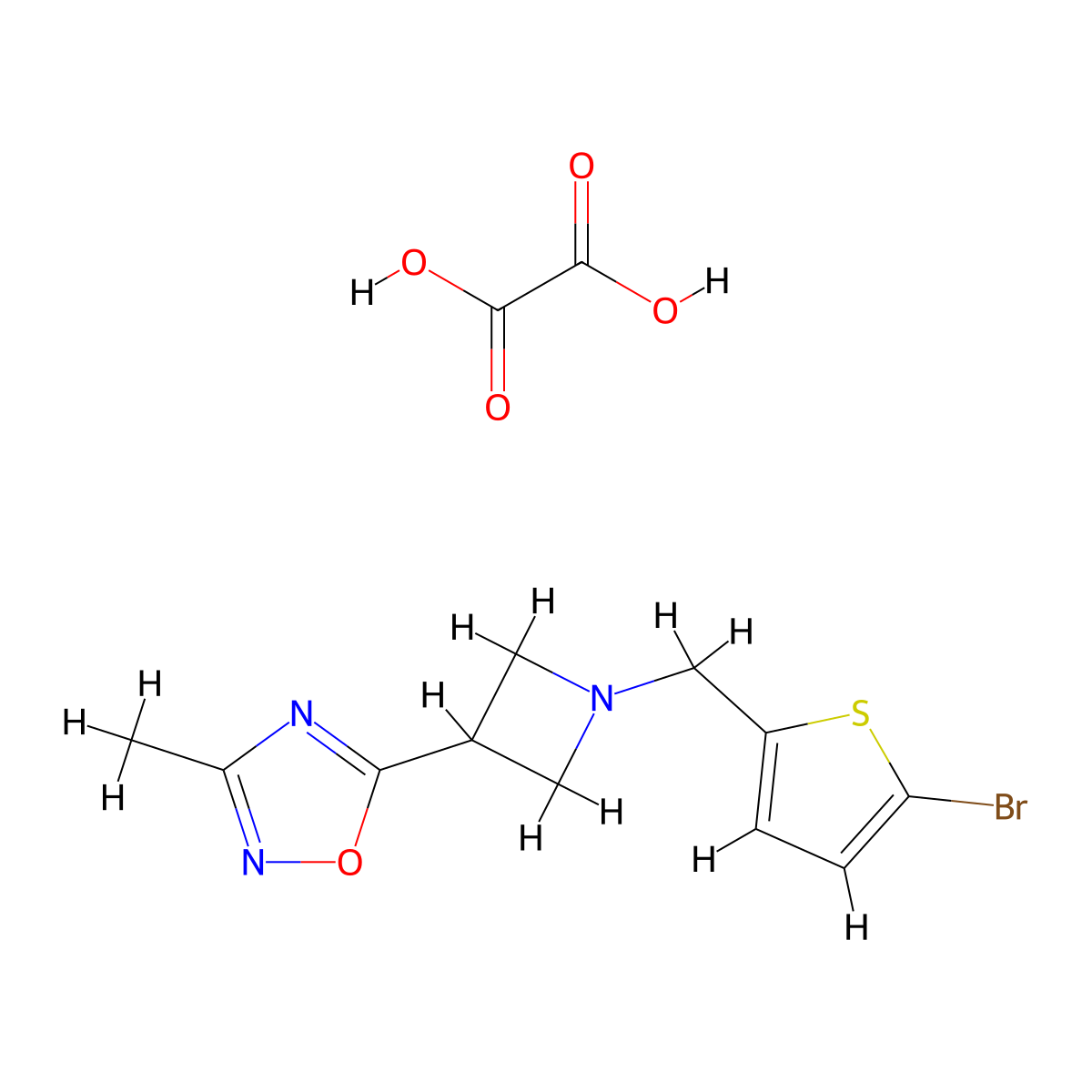 5-(1-((5-Bromothiophen-2-yl)methyl)azetidin-3-yl)-3-methyl-1,2,4-oxadiazole oxalate molecular structure, CAS 1396717-05-7