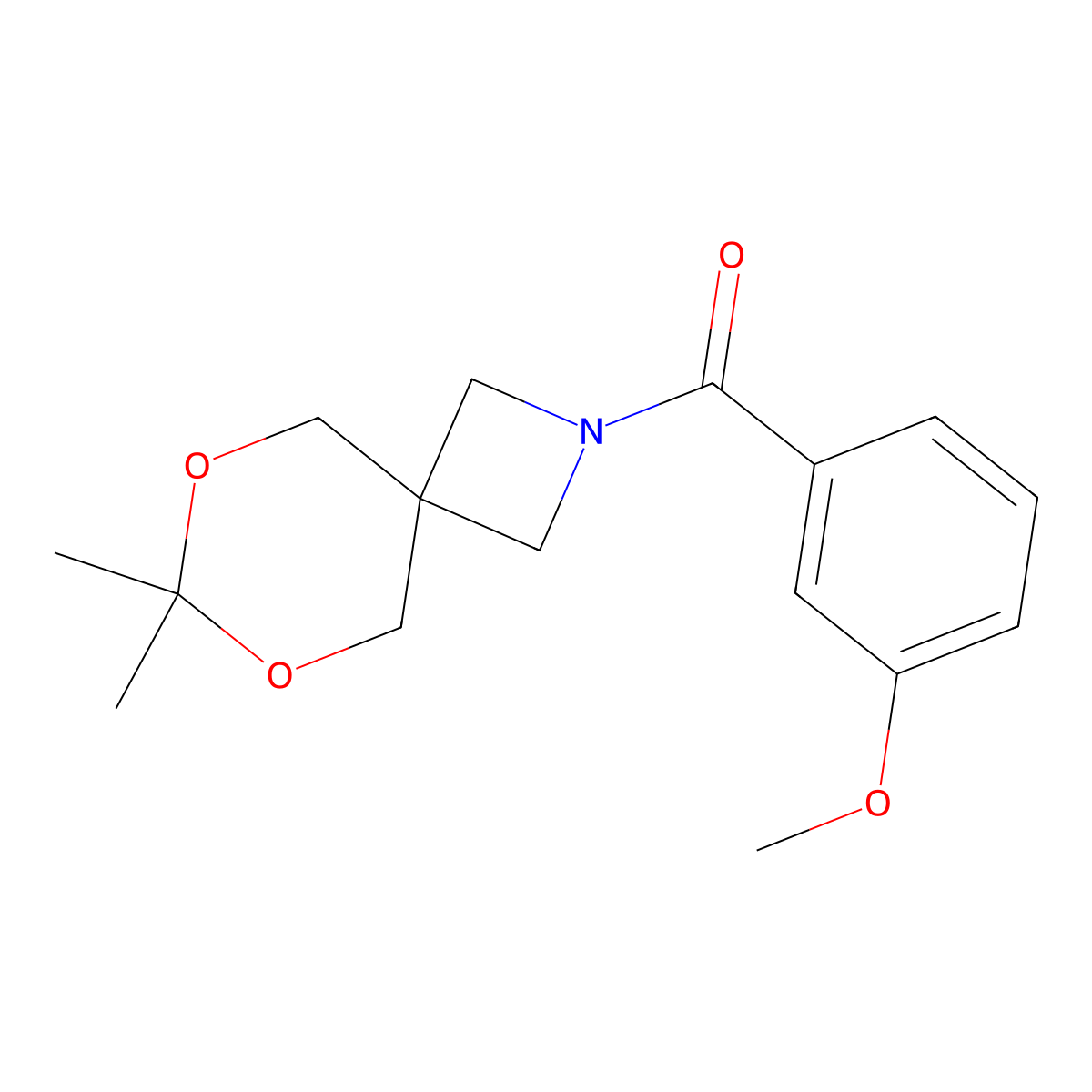 (7,7-Dimethyl-6,8-dioxa-2-azaspiro[3.5]nonan-2-yl)(3-methoxyphenyl)methanone molecular structure, CAS 1396717-11-5