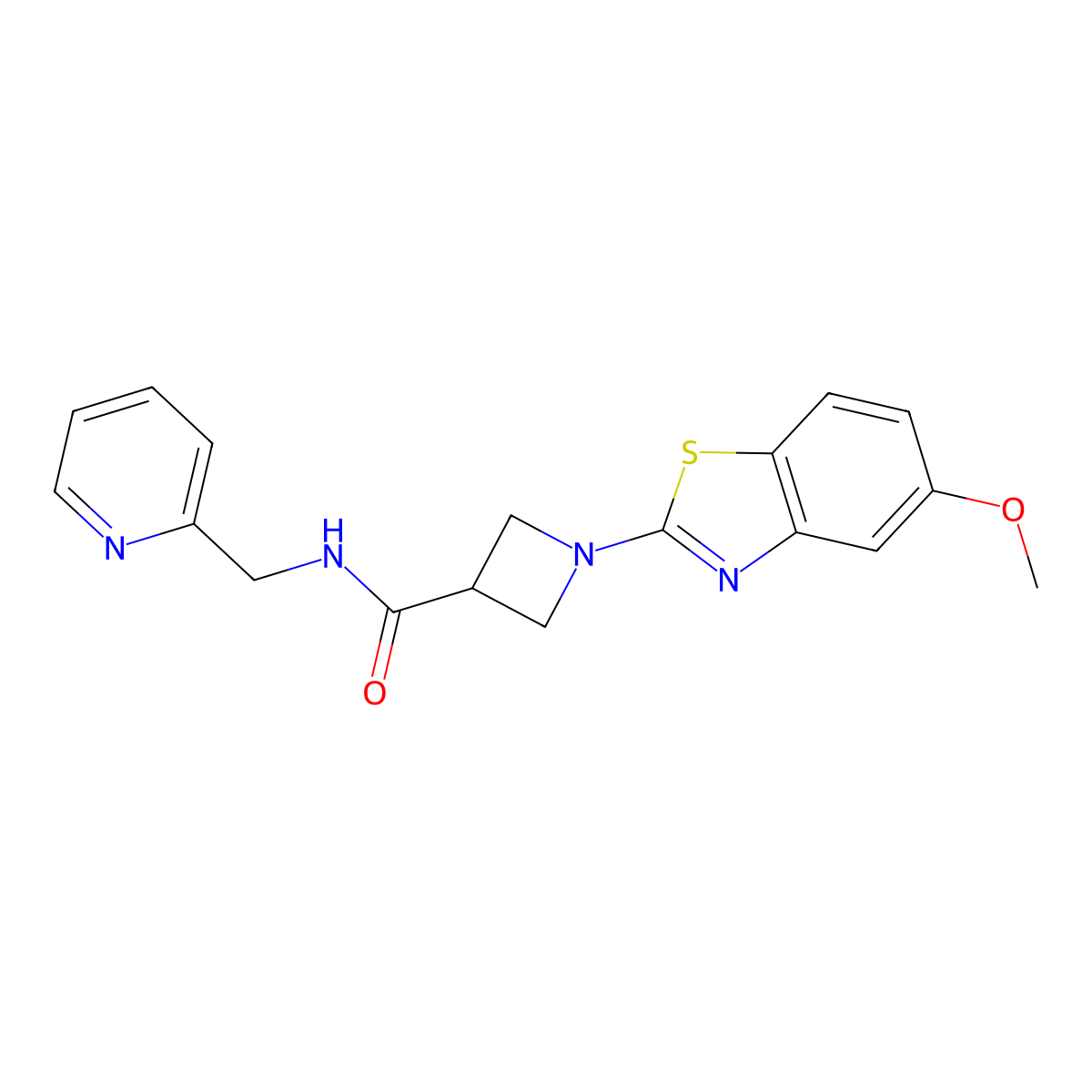 1-(5-methoxybenzo[d]thiazol-2-yl)-N-(pyridin-2-ylmethyl)azetidine-3-carboxamide molecular structure, CAS 1396717-33-1