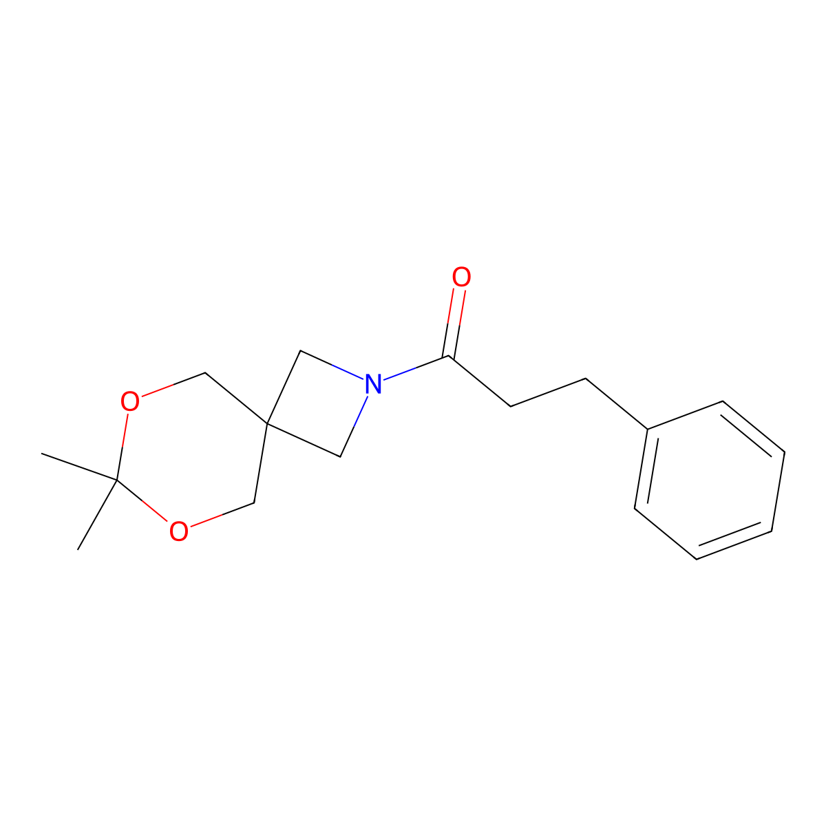1-{7,7-Dimethyl-6,8-dioxa-2-azaspiro[3.5]nonan-2-yl}-3-phenylpropan-1-one molecular structure, CAS 1396717-41-1