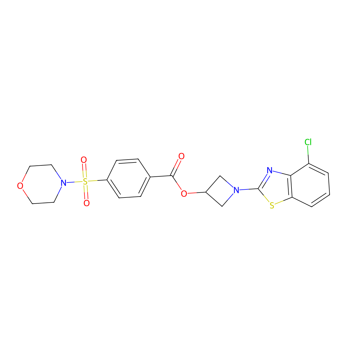 1-(4-Chlorobenzo[d]thiazol-2-yl)azetidin-3-yl 4-(morpholinosulfonyl)benzoate molecular structure, CAS 1396717-60-4