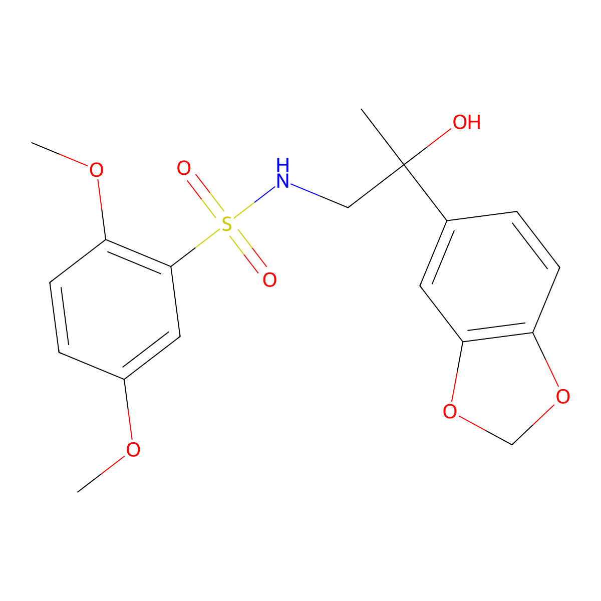 N-(2-(benzo[d][1,3]dioxol-5-yl)-2-hydroxypropyl)-2,5-dimethoxybenzenesulfonamide molecular structure, CAS 1396717-67-1