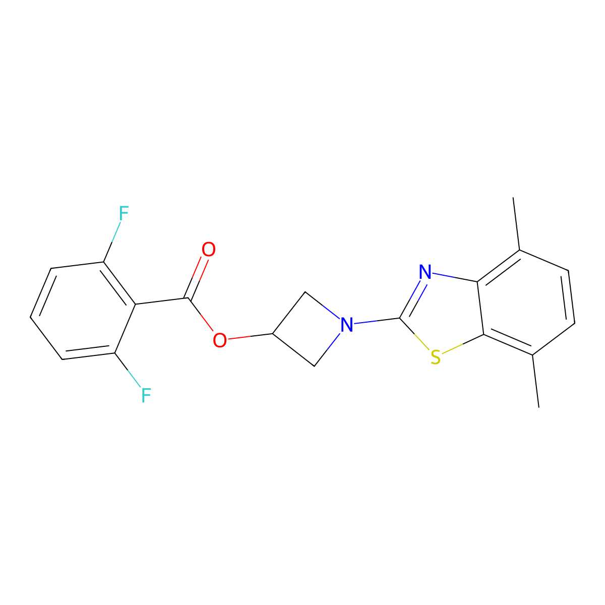 1-(4,7-Dimethylbenzo[d]thiazol-2-yl)azetidin-3-yl 2,6-difluorobenzoate molecular structure, CAS 1396717-73-9