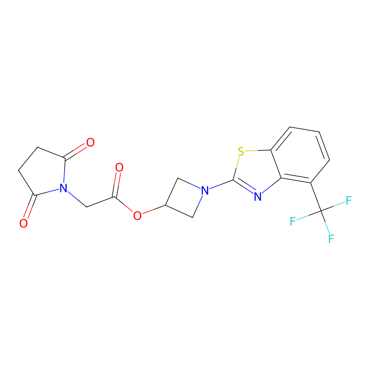 1-(4-(Trifluoromethyl)benzo[d]thiazol-2-yl)azetidin-3-yl 2-(2,5-dioxopyrrolidin-1-yl)acetate molecular structure, CAS 1396717-88-6