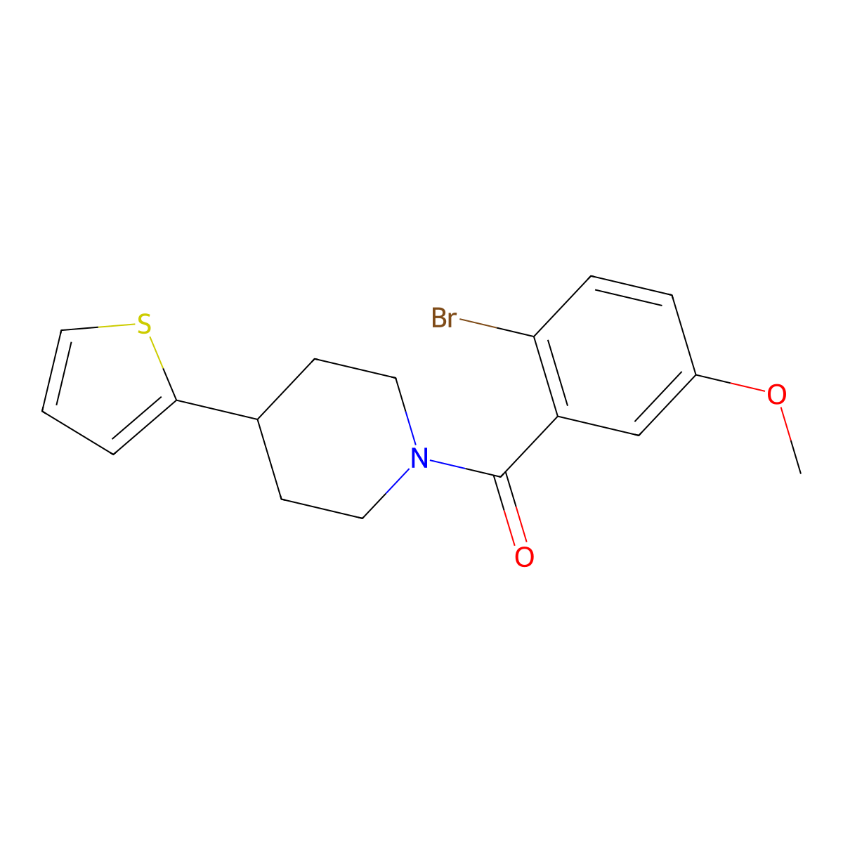 (2-Bromo-5-methoxyphenyl)(4-(thiophen-2-yl)piperidin-1-yl)methanone molecular structure, CAS 1396717-98-8