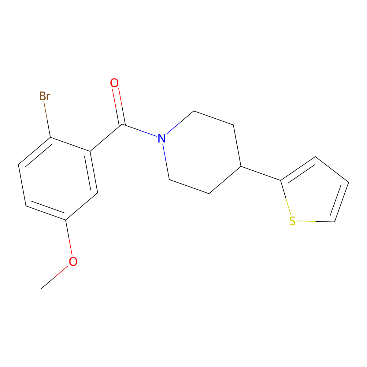 (2-Bromo-5-methoxyphenyl)(4-(thiophen-2-yl)piperidin-1-yl)methanone molecular structure, CAS 1396717-98-8