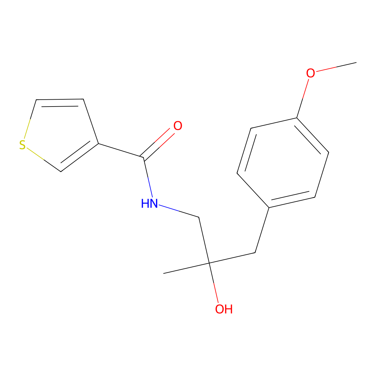 N-[2-hydroxy-3-(4-methoxyphenyl)-2-methylpropyl]thiophene-3-carboxamide molecular structure, CAS 1396718-06-1