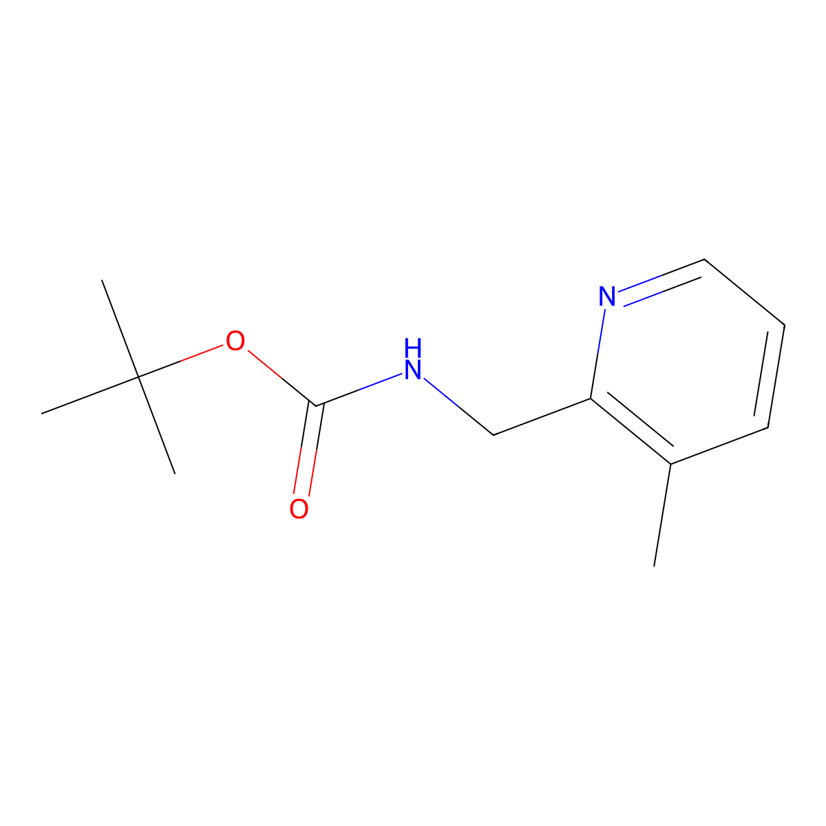 Tert-butyl ((3-methylpyridin-2-yl)methyl)carbamate molecular structure, CAS 1396734-40-9