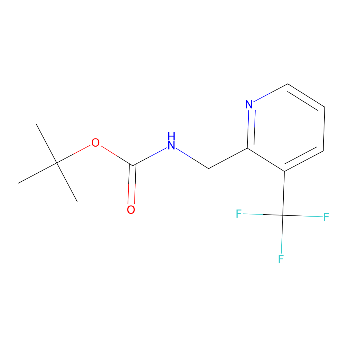 tert-Butyl ((3-(trifluoromethyl)pyridin-2-yl)methyl)carbamate molecular structure, CAS 1396734-59-0