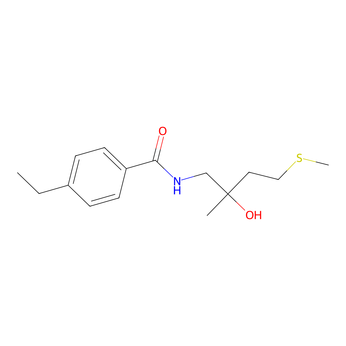 4-ethyl-N-[2-hydroxy-2-methyl-4-(methylsulfanyl)butyl]benzamide molecular structure, CAS 1396746-07-8