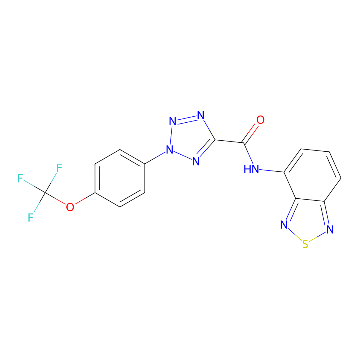 N-(benzo[c][1,2,5]thiadiazol-4-yl)-2-(4-(trifluoromethoxy)phenyl)-2H-tetrazole-5-carboxamide molecular structure, CAS 1396746-08-9