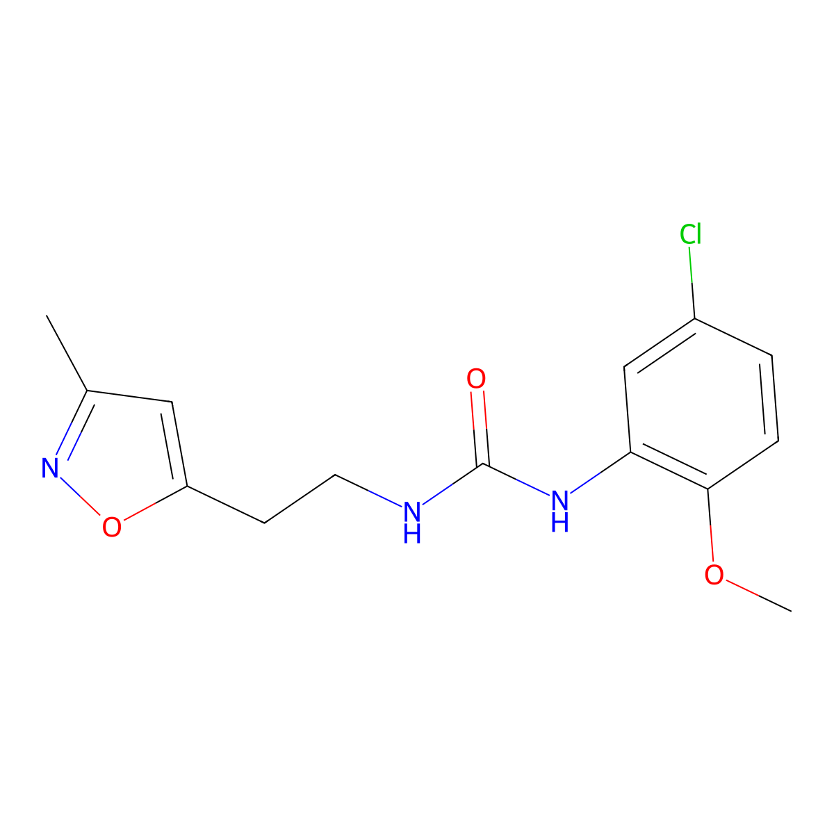 1-(5-Chloro-2-methoxyphenyl)-3-(2-(3-methylisoxazol-5-yl)ethyl)urea molecular structure, CAS 1396746-18-1