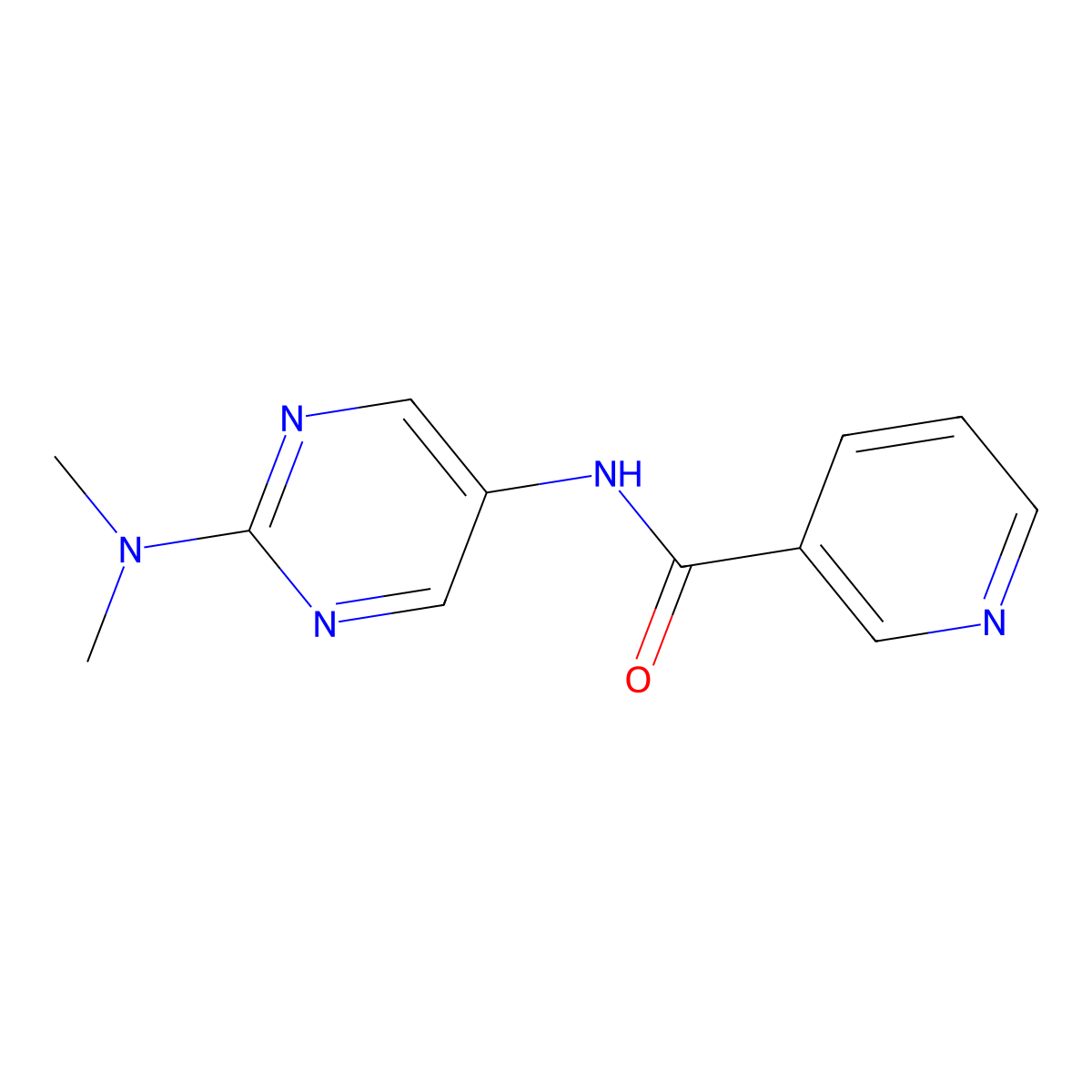 N-(2-(dimethylamino)pyrimidin-5-yl)nicotinamide molecular structure, CAS 1396746-27-2