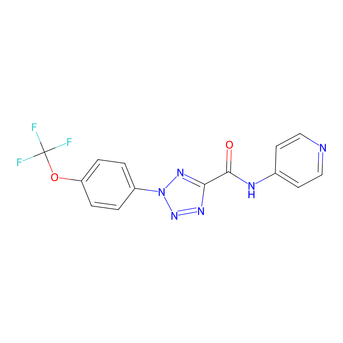 N-(pyridin-4-yl)-2-(4-(trifluoromethoxy)phenyl)-2H-tetrazole-5-carboxamide molecular structure, CAS 1396746-32-9