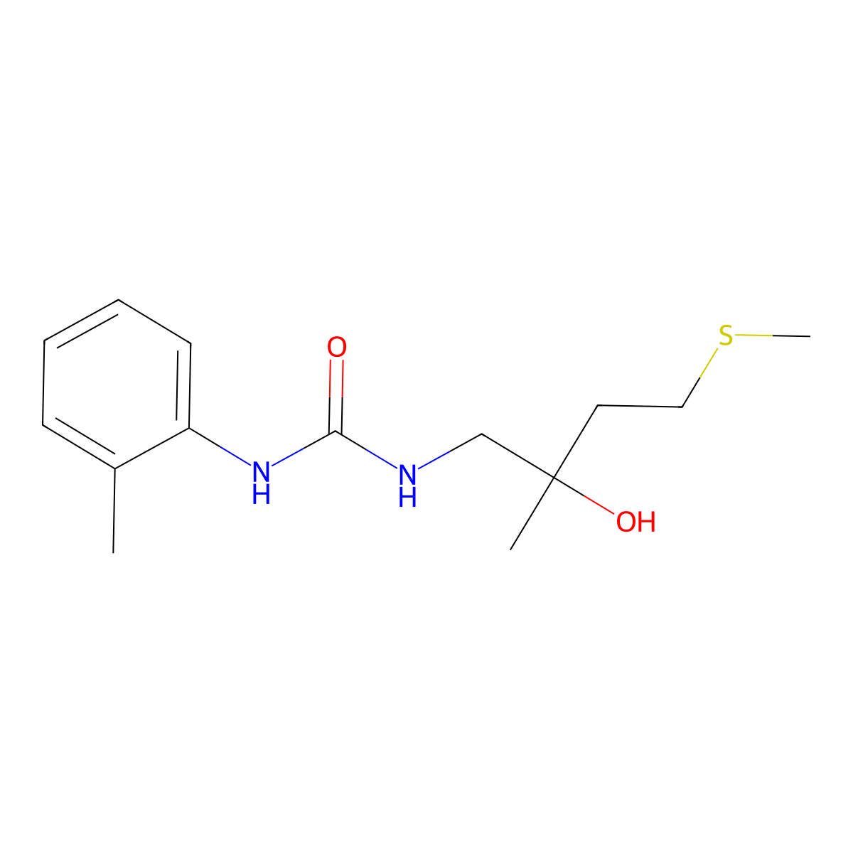 1-(2-Hydroxy-2-methyl-4-(methylthio)butyl)-3-(o-tolyl)urea molecular structure, CAS 1396746-38-5