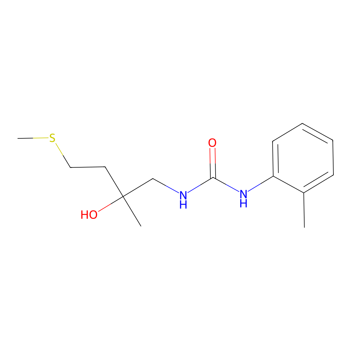 1-(2-Hydroxy-2-methyl-4-(methylthio)butyl)-3-(o-tolyl)urea molecular structure, CAS 1396746-38-5