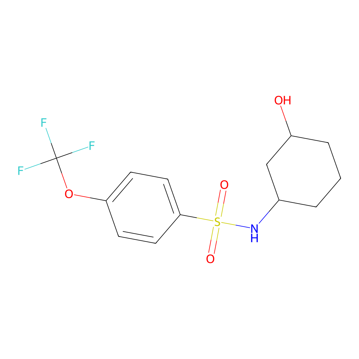 N-(3-hydroxycyclohexyl)-4-(trifluoromethoxy)benzenesulfonamide molecular structure, CAS 1396746-43-2