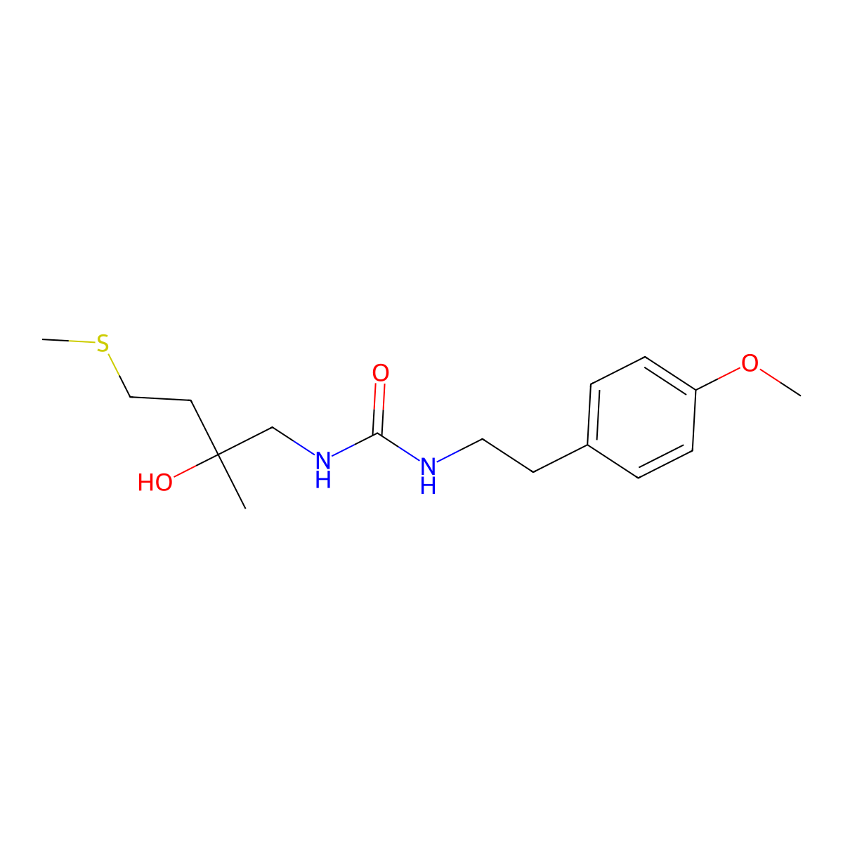 1-(2-Hydroxy-2-methyl-4-(methylthio)butyl)-3-(4-methoxyphenethyl)urea molecular structure, CAS 1396746-46-5