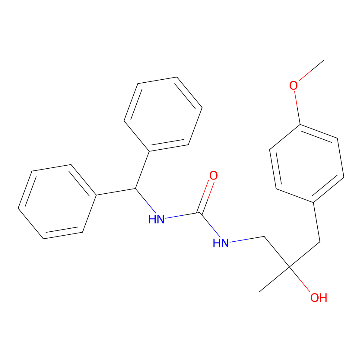 1-Benzhydryl-3-(2-hydroxy-3-(4-methoxyphenyl)-2-methylpropyl)urea molecular structure, CAS 1396746-53-4
